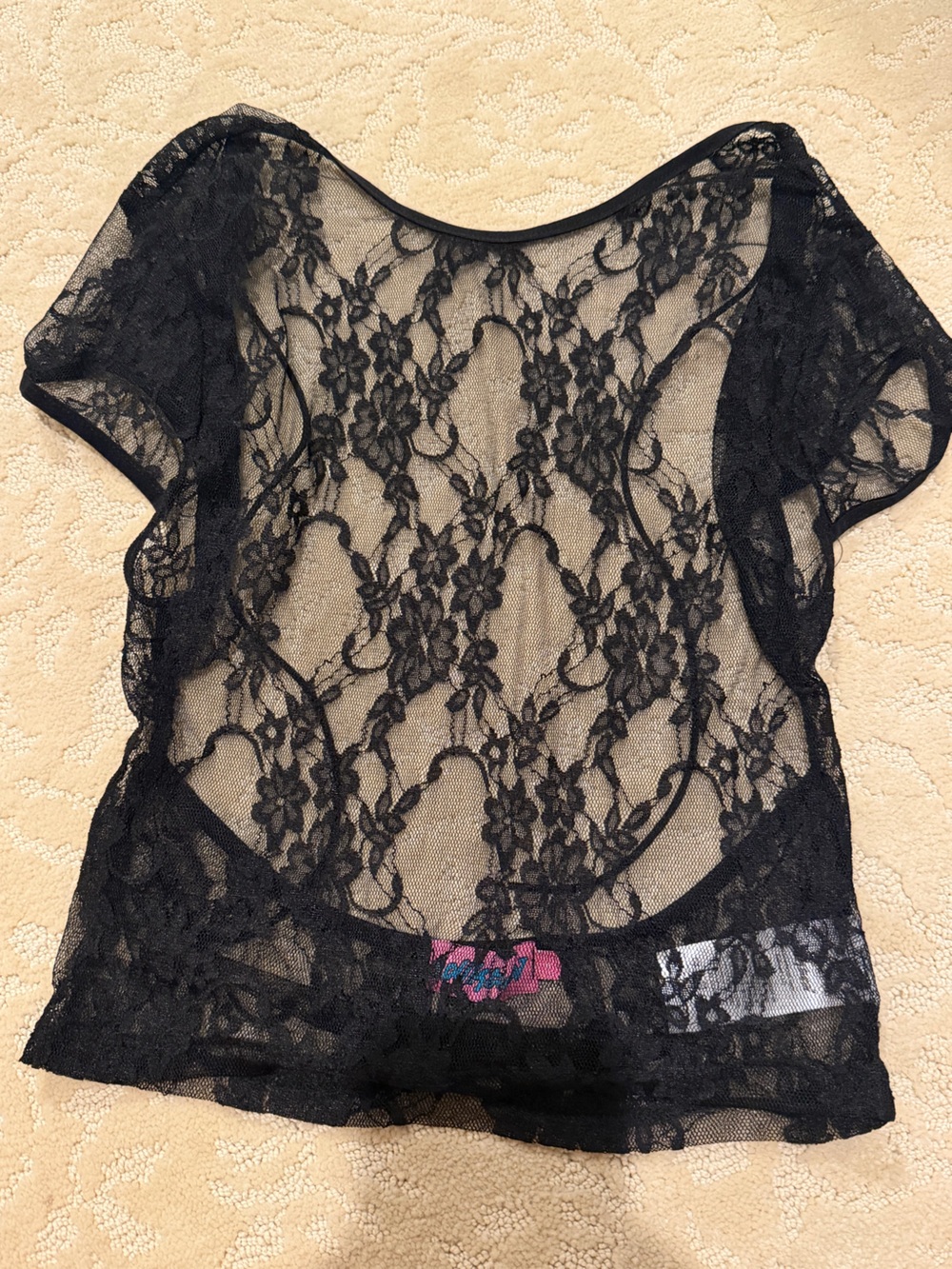 Edikted Sheer Black Floral Lace Chemise